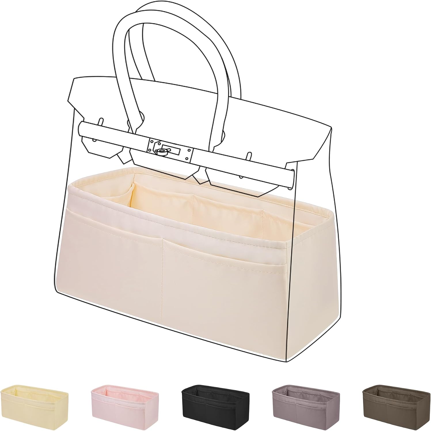 Classic top-handle handbag insert