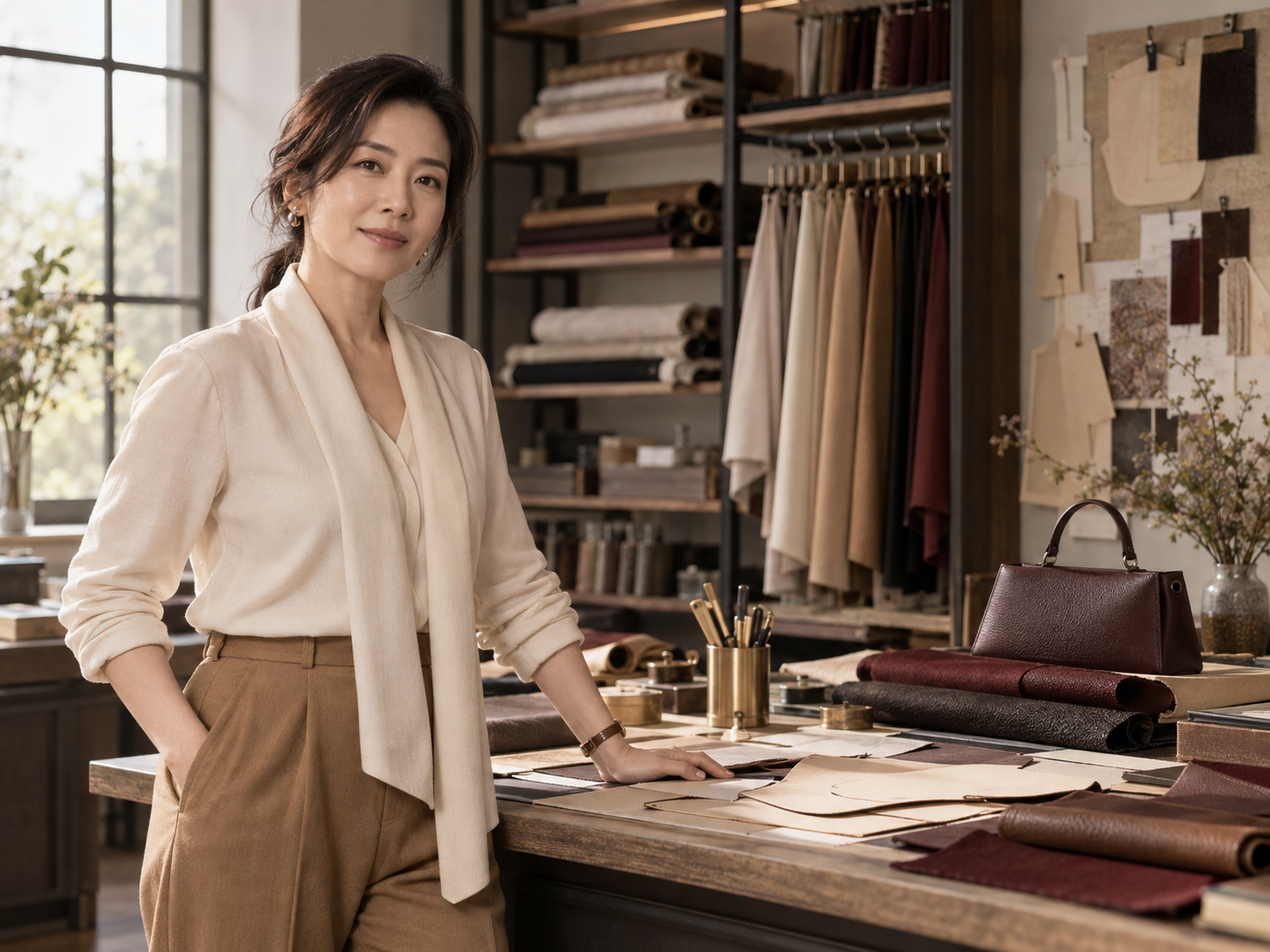 The VIVAN founder in the material atelier